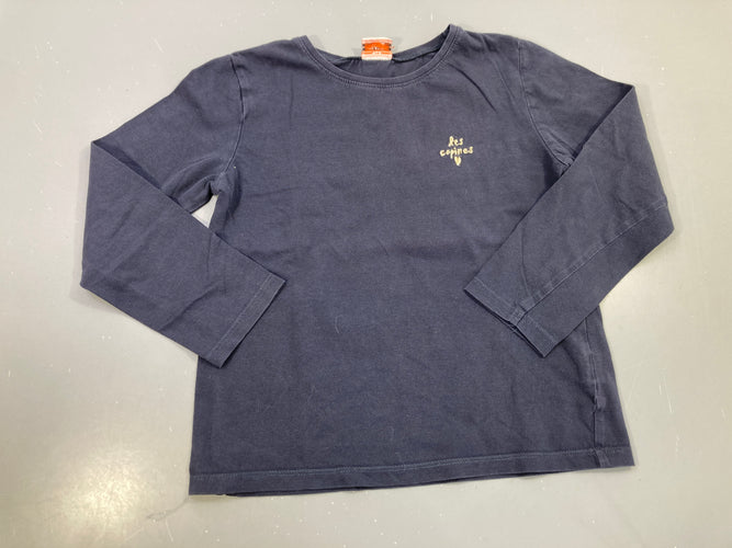T-shirt m.l bleu marine texte Les Copines, moins cher chez Petit Kiwi