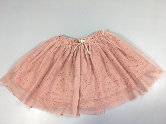 Jupe tulle vieux rose dentelle, moins cher chez Petit Kiwi