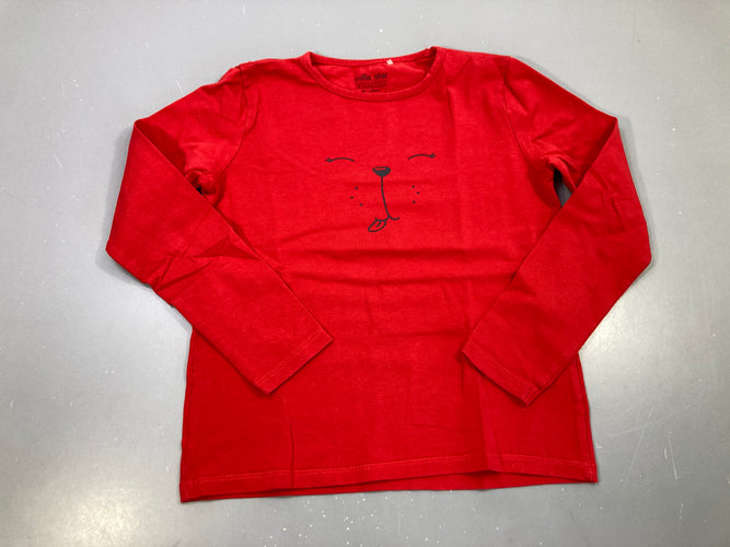 T-shirt m.l rouge visage ours, Milla Star, moins cher chez Petit Kiwi