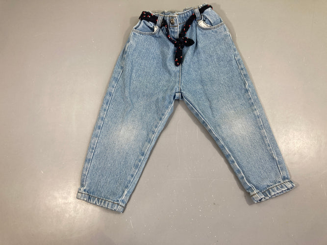 Jeans large clair ceinture, moins cher chez Petit Kiwi