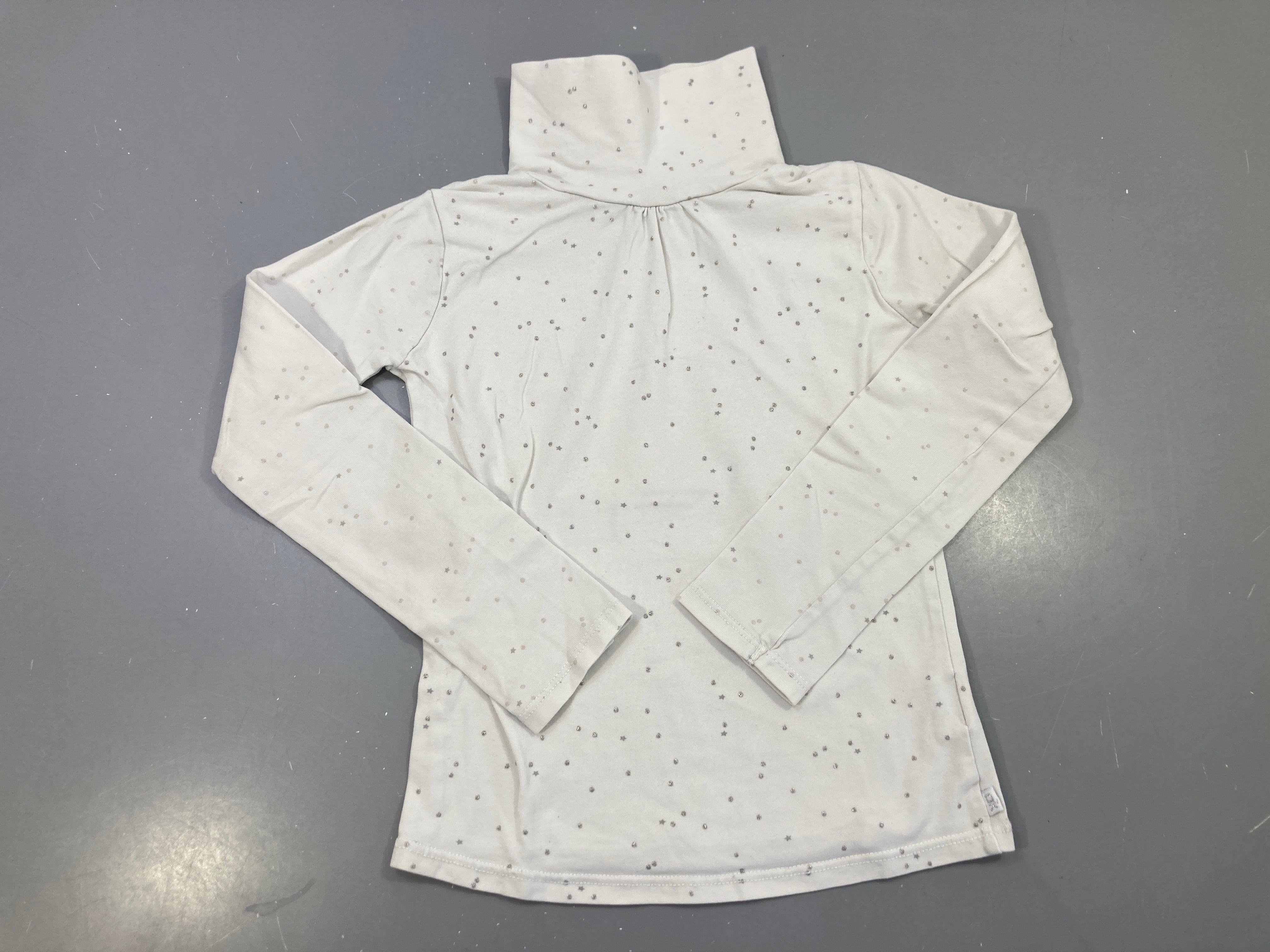 T-shirt m.l col roulé écru étoiles argentées