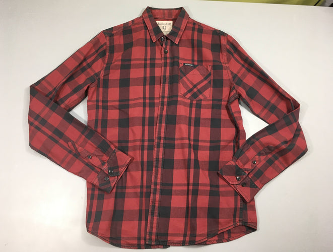 Chemise m.l à carreaux rouge-noir, moins cher chez Petit Kiwi