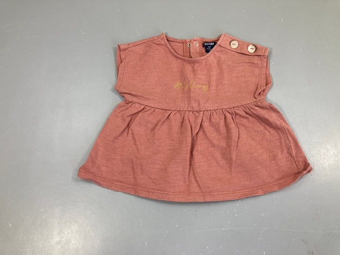 T-shirt m.c vieux rose flammé Hello, bouloché, moins cher chez Petit Kiwi