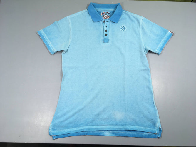 Polo m.c bleu clair effet délavé, moins cher chez Petit Kiwi
