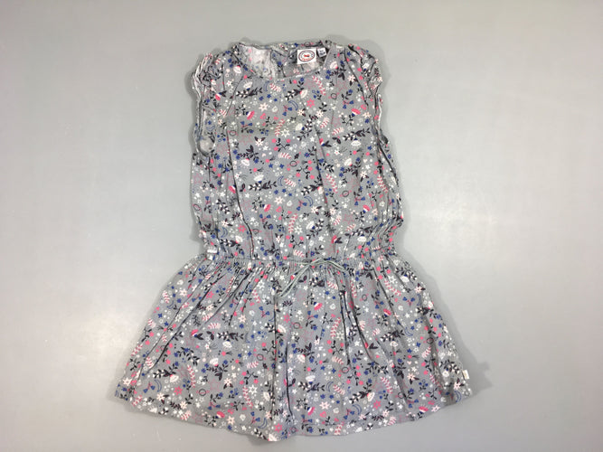 Robe m.c grise fleurie, moins cher chez Petit Kiwi