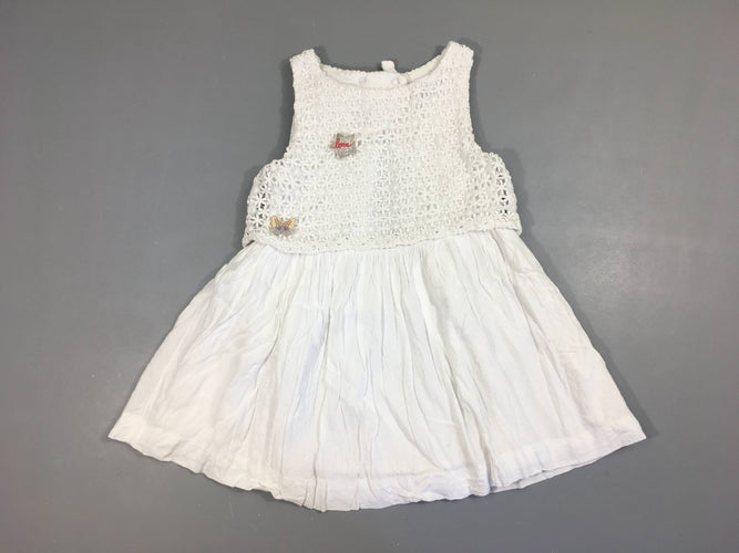Robe s.m blanche haut crochet papillon/étoile, moins cher chez Petit Kiwi