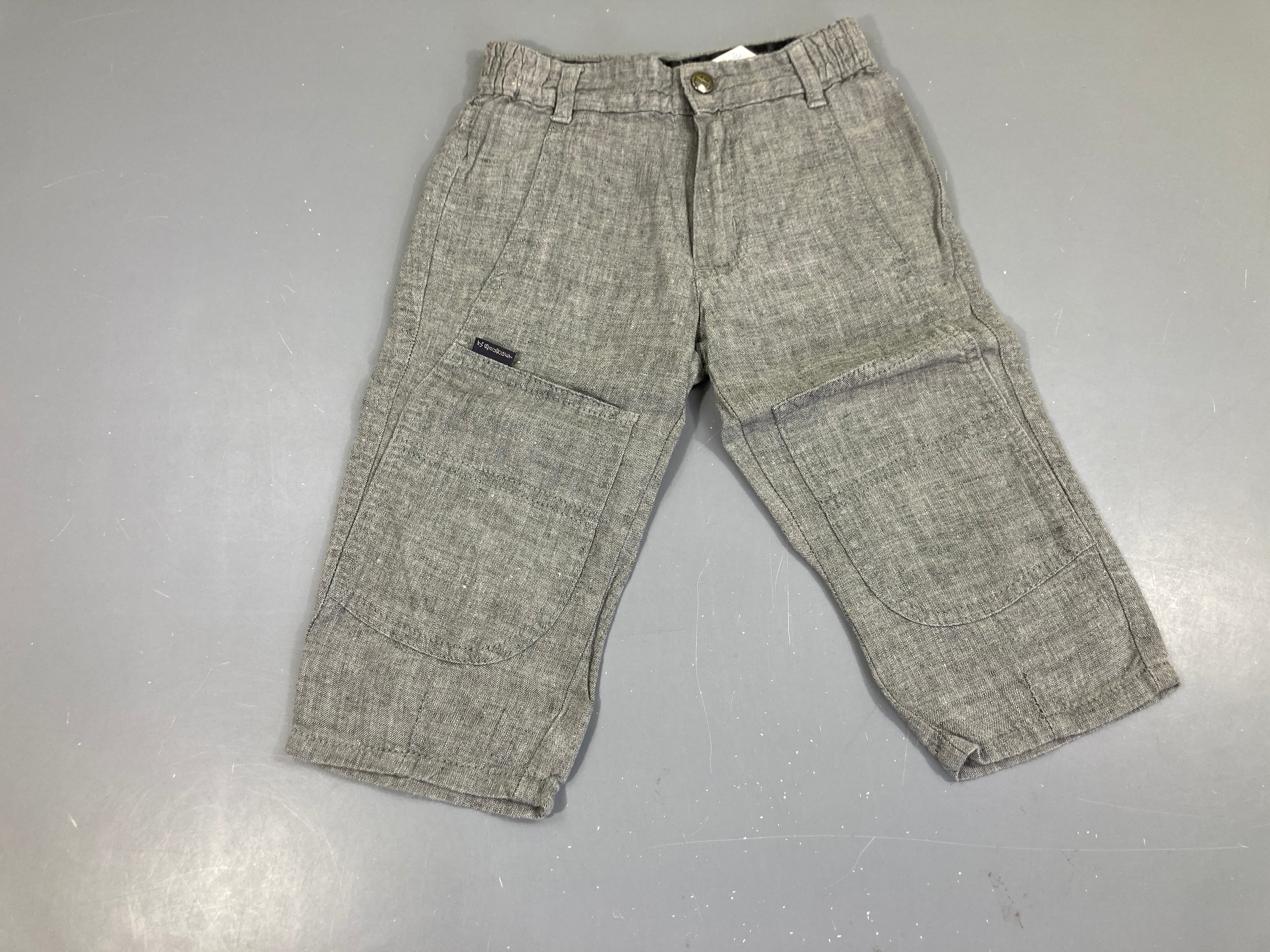 Pantalon gris 100% lin