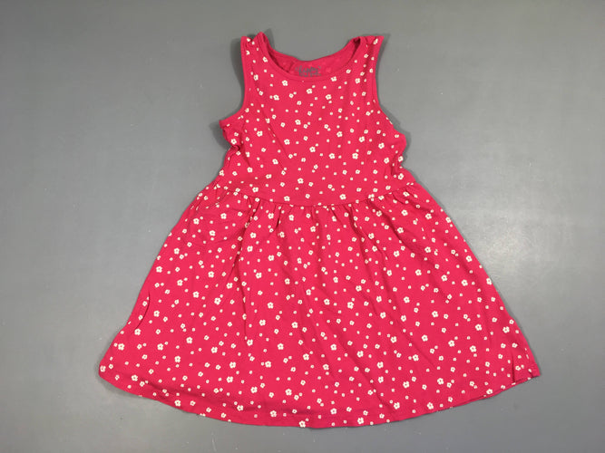 Robe s.m jersey rose fleurie, moins cher chez Petit Kiwi