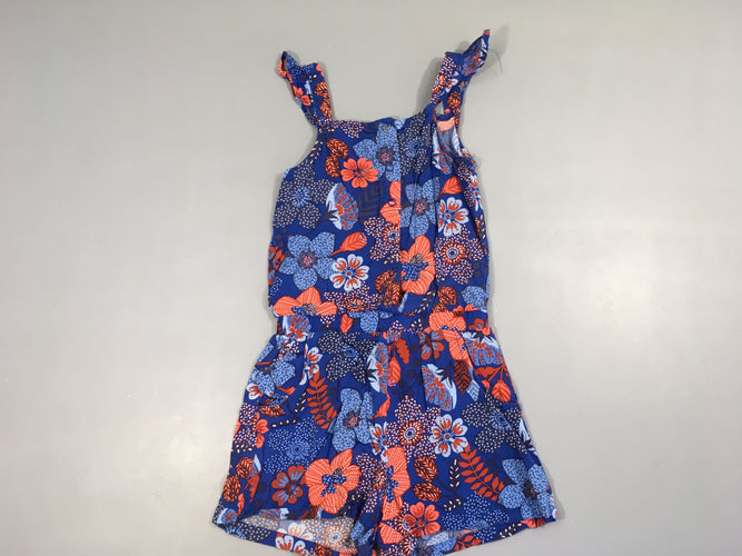 Combishort bleue fleurie, moins cher chez Petit Kiwi
