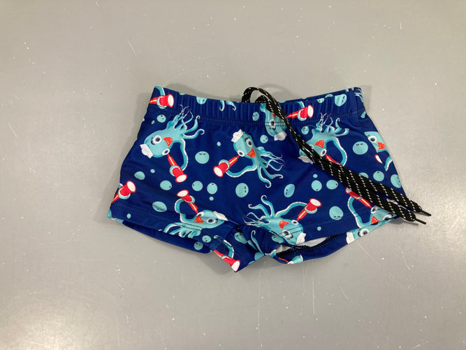 Maillot boxer bleu pieuvres (taille estimée), moins cher chez Petit Kiwi