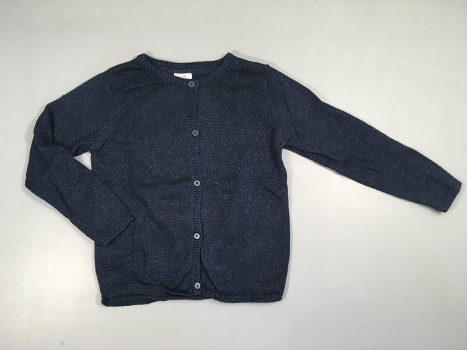 Gilet bleu foncé pailleté, moins cher chez Petit Kiwi