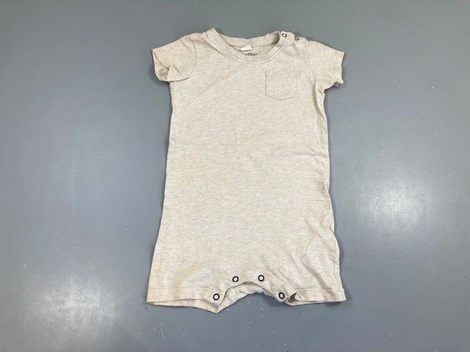Combishort jersey beige poche, légèrement bouloché, moins cher chez Petit Kiwi