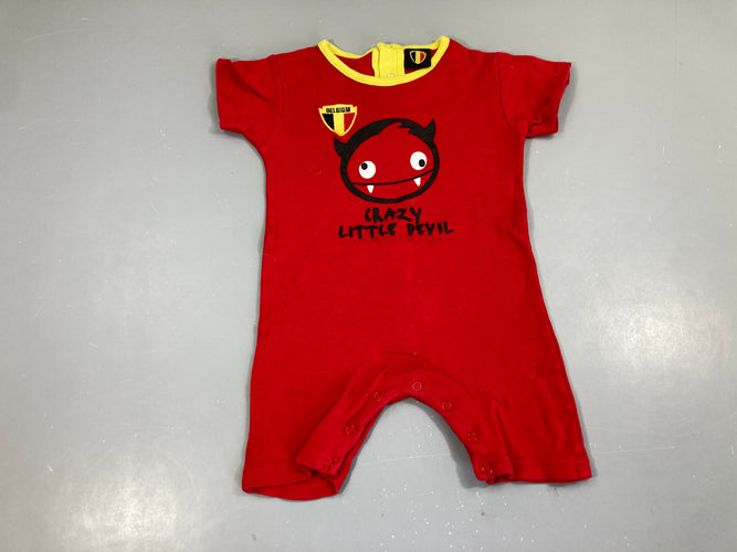 Combishort m.c jersey rouge foot belgium, légèrement bouloché, moins cher chez Petit Kiwi