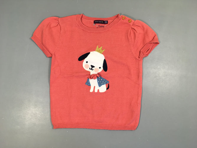 Pull m.c rose chien couronne, moins cher chez Petit Kiwi