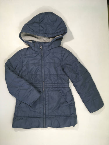 Manteau à capuche bleu foncé  doublé polar, moins cher chez Petit Kiwi