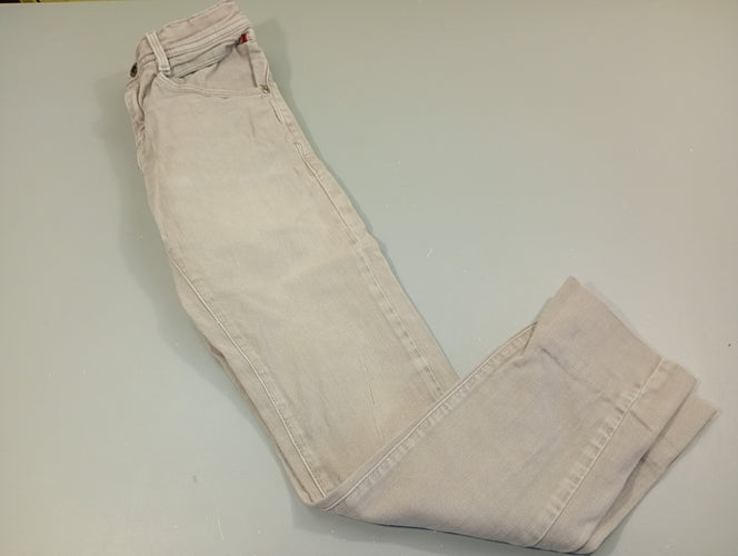 Pantalon denim gris clair chiné. Dessous raccourci, moins cher chez Petit Kiwi