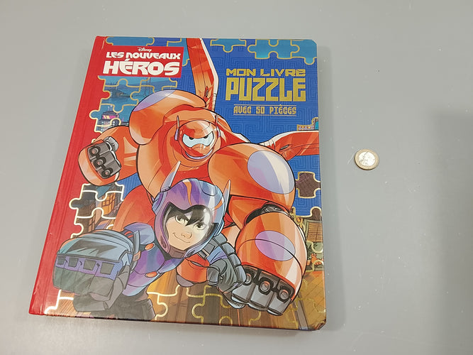 Mon livre puzzle les nouveaux héros 5 puzzles de 50 pcs (bouts de certaines pièces usés), moins cher chez Petit Kiwi