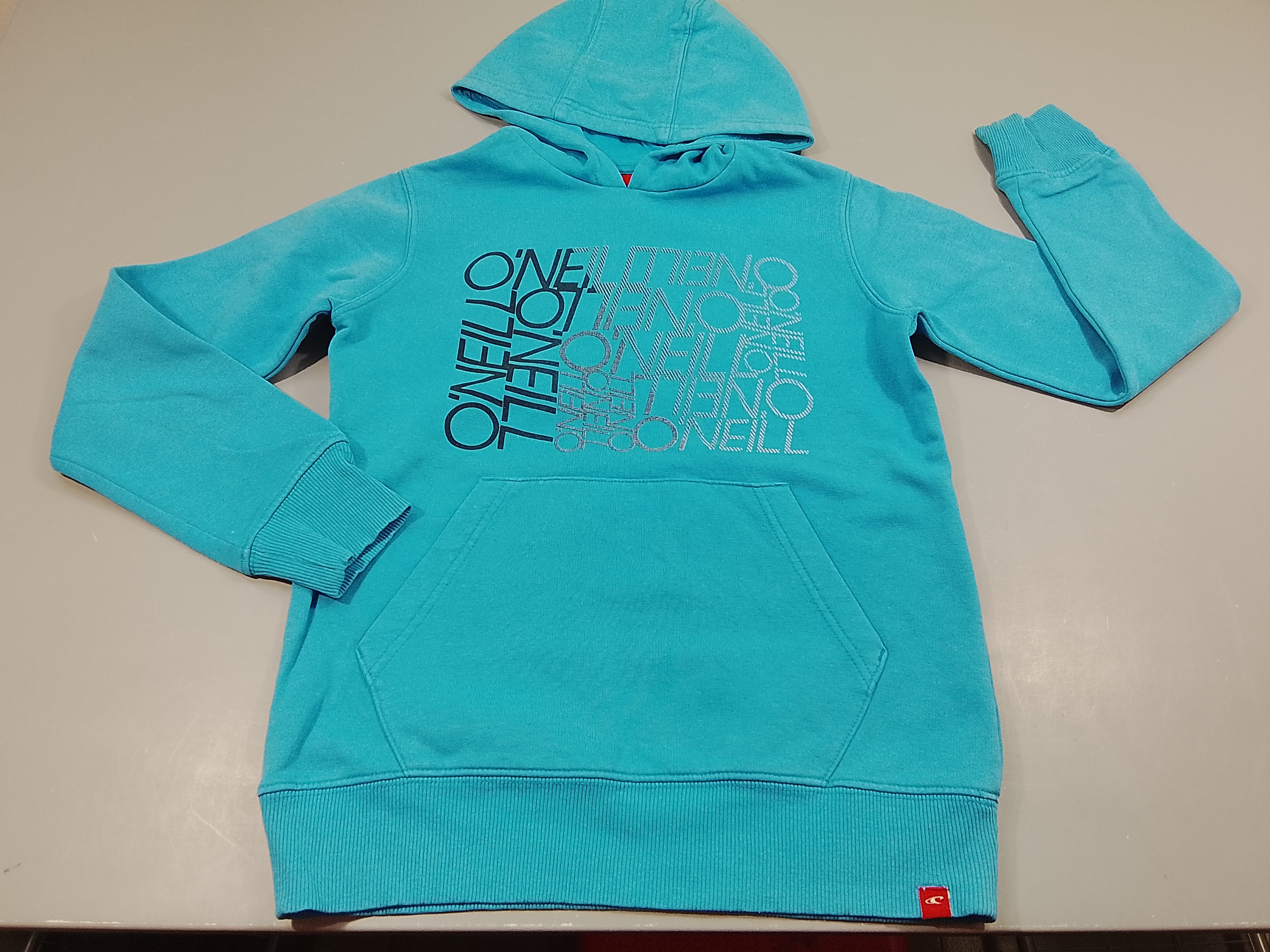 Sweat à capuche bleu turquoise 