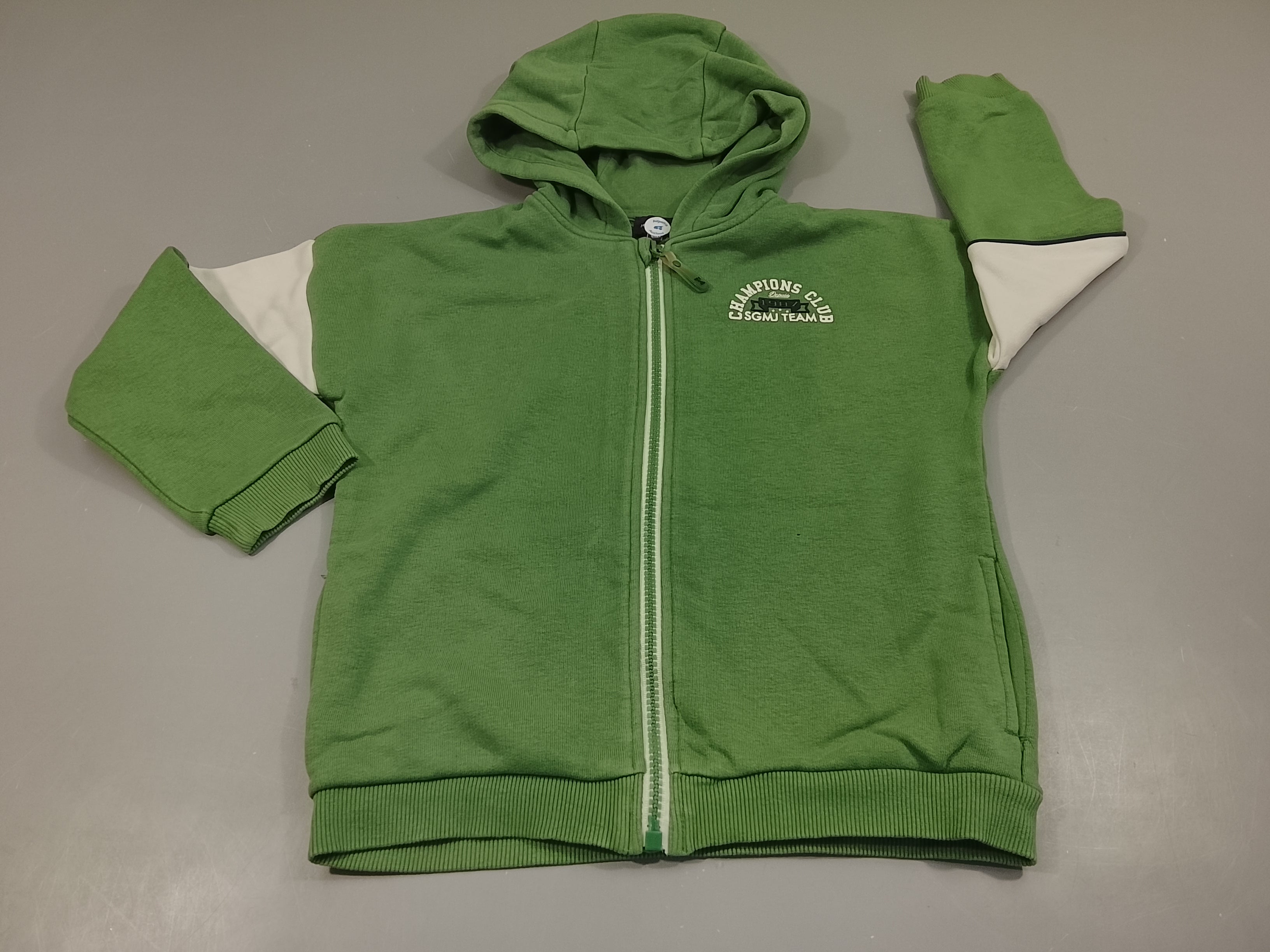 Sweat zippé à capuche vert