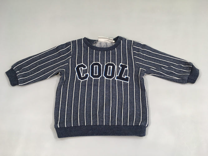 Sweat bleu foncé ligne cool, moins cher chez Petit Kiwi