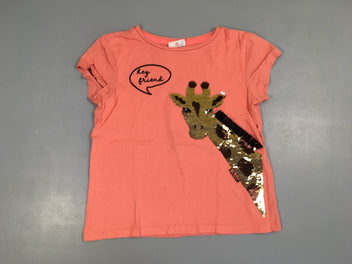 T-shirt m.c rose girafe sequins réversibles