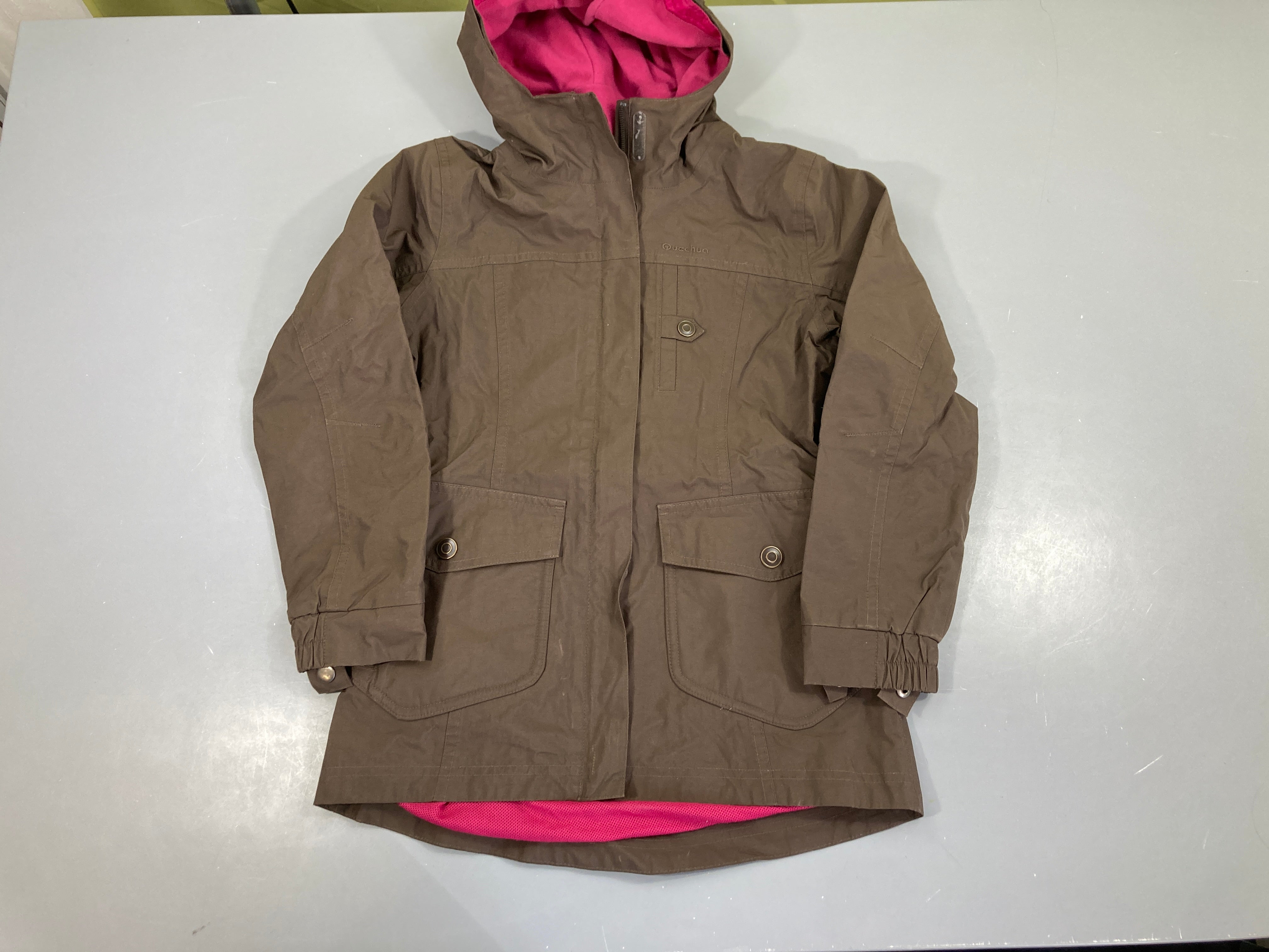 Veste zippée brun à capuche