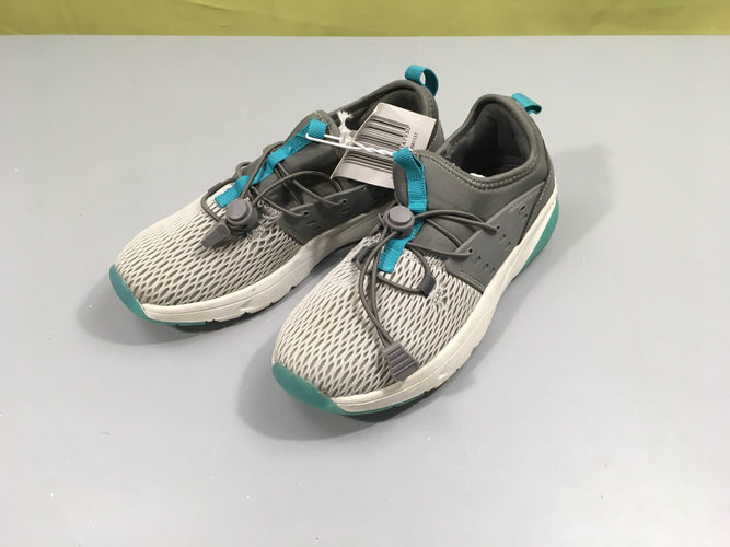 NEUF baskets basses grises/turquoise, 35, moins cher chez Petit Kiwi