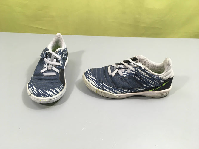 Baskets de mini foot basses bleu/gris lacets élastiques kipsta, 30, moins cher chez Petit Kiwi