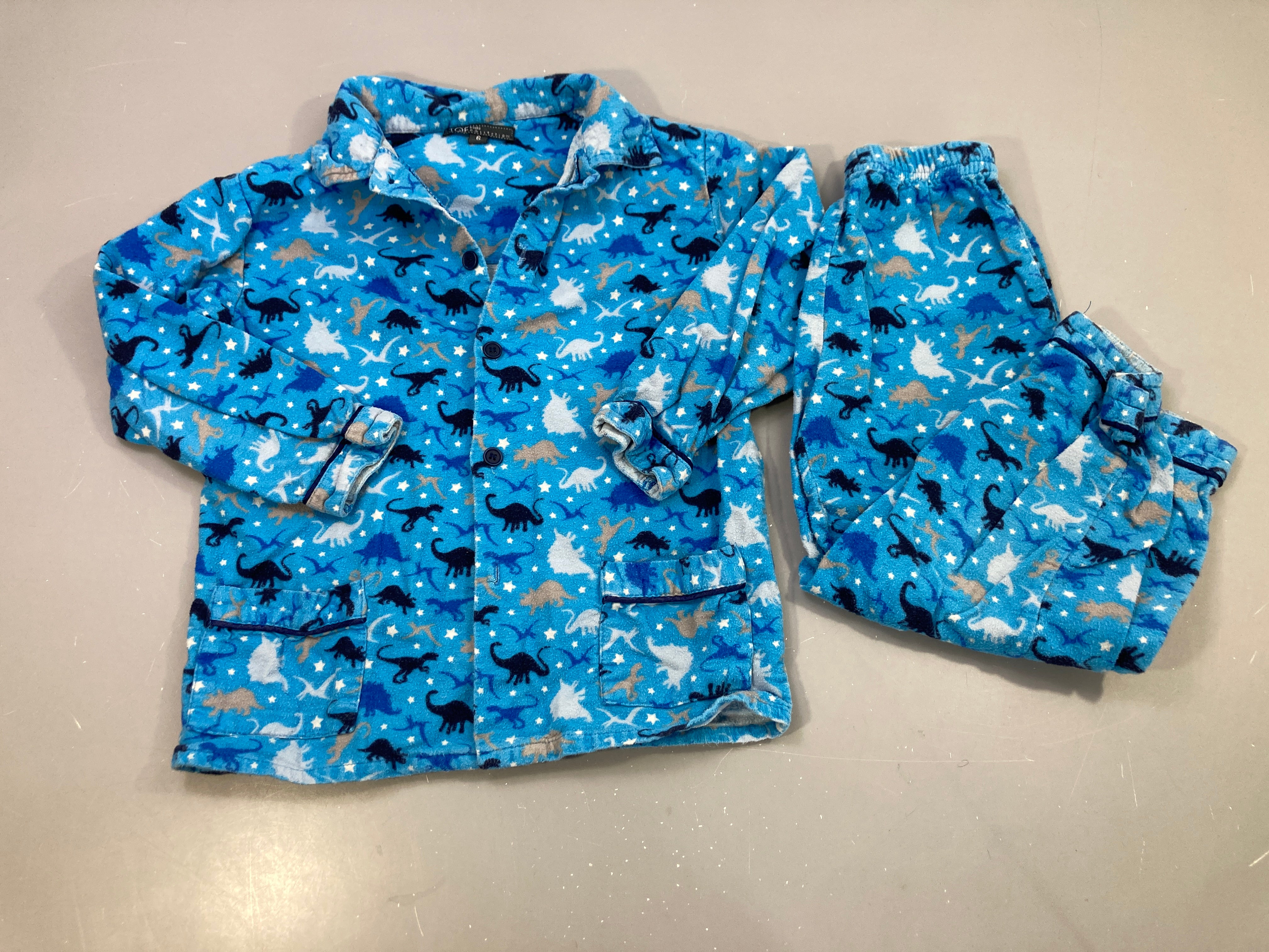 Pyjama 2pcs flanelle bleu dinosaures, Australian Bouloché
