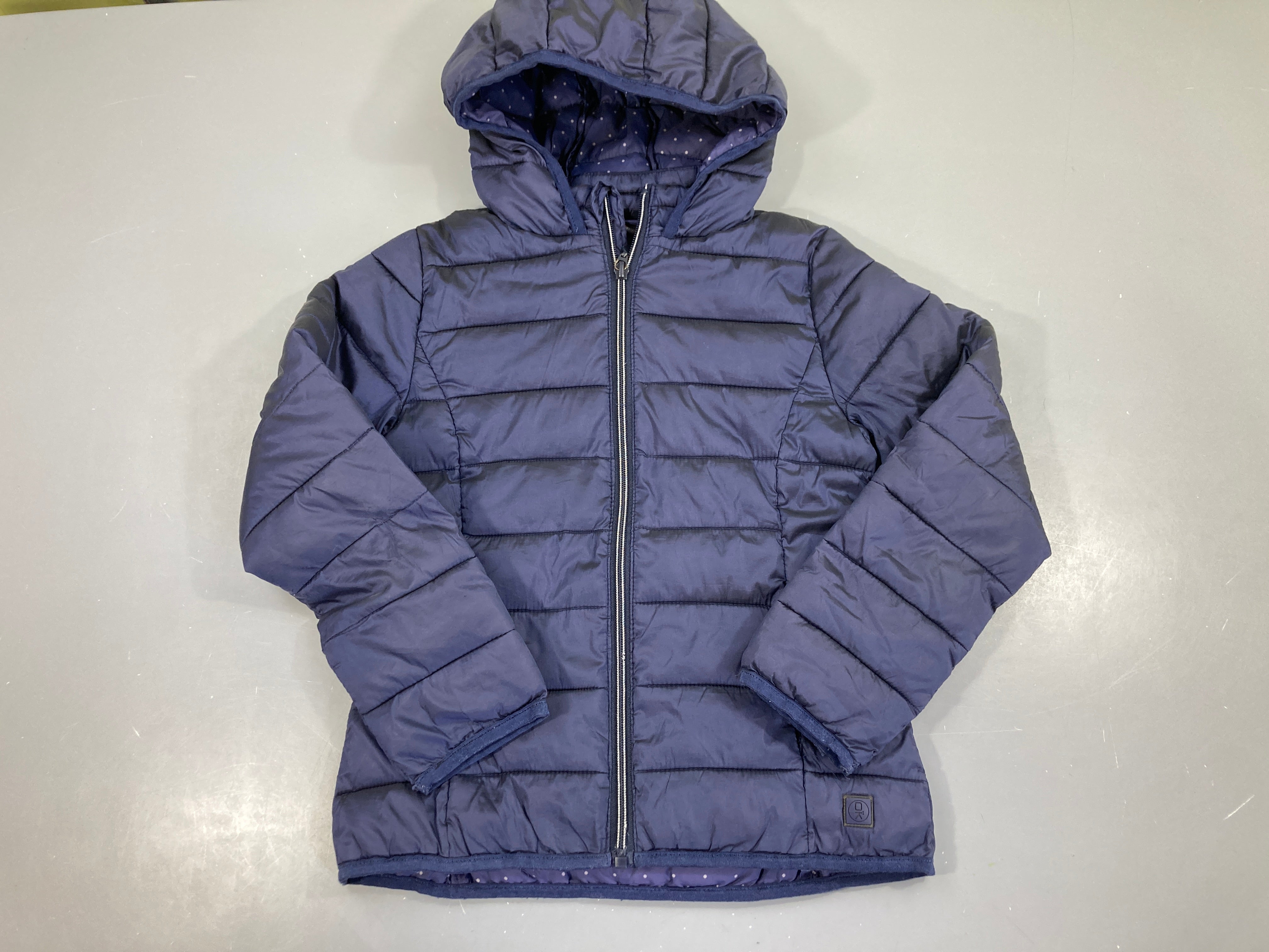 Doudoune light zippée bleu foncé à capuche