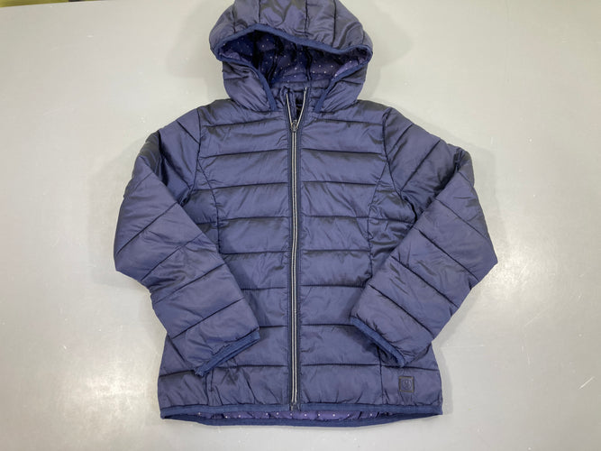 Doudoune light zippée bleu foncé à capuche, moins cher chez Petit Kiwi