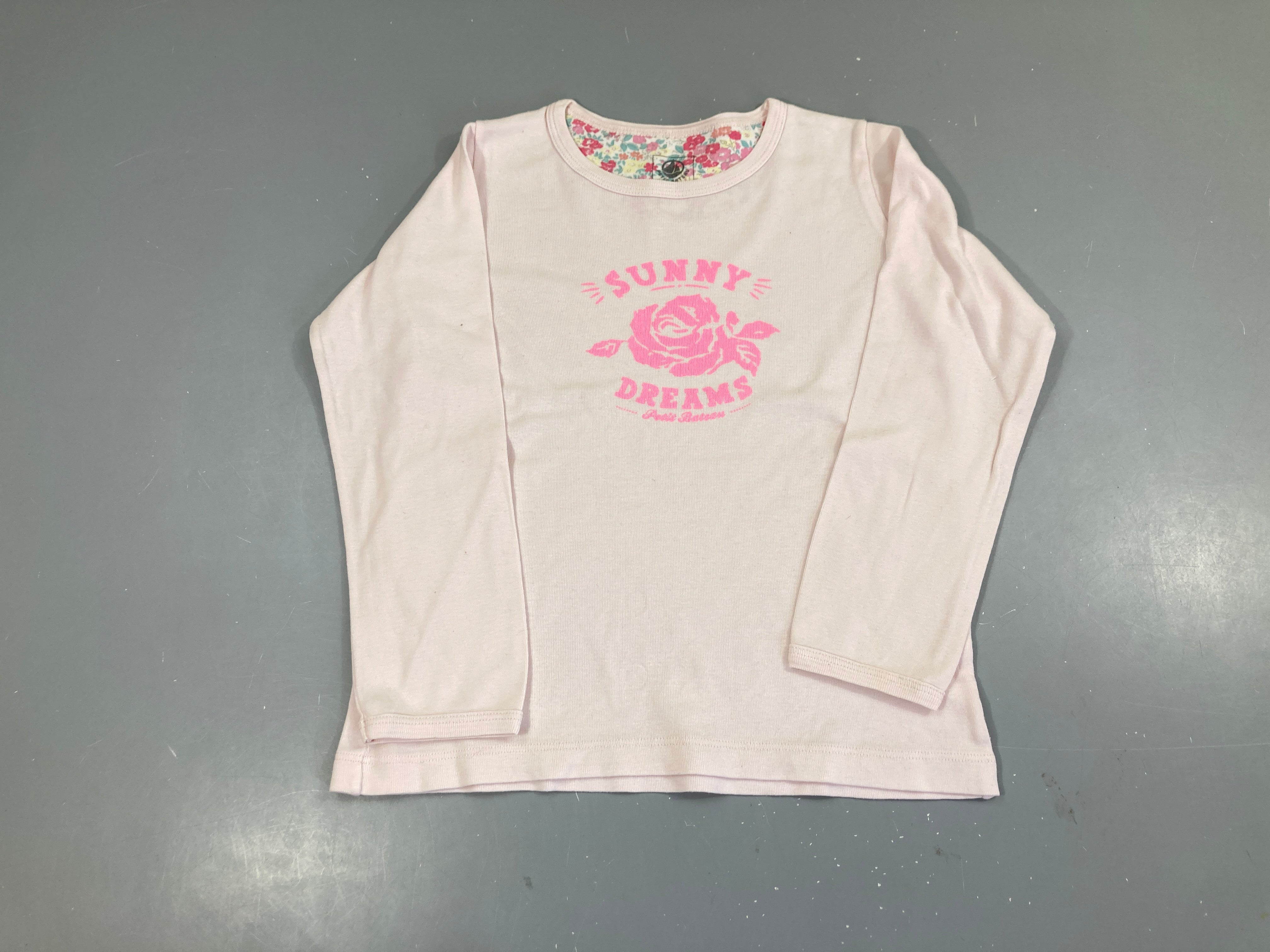 T-shirt m.l rose pâle sunny fleur