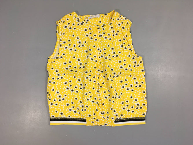 Blouse s.m jaune fleurs taille élastique, moins cher chez Petit Kiwi