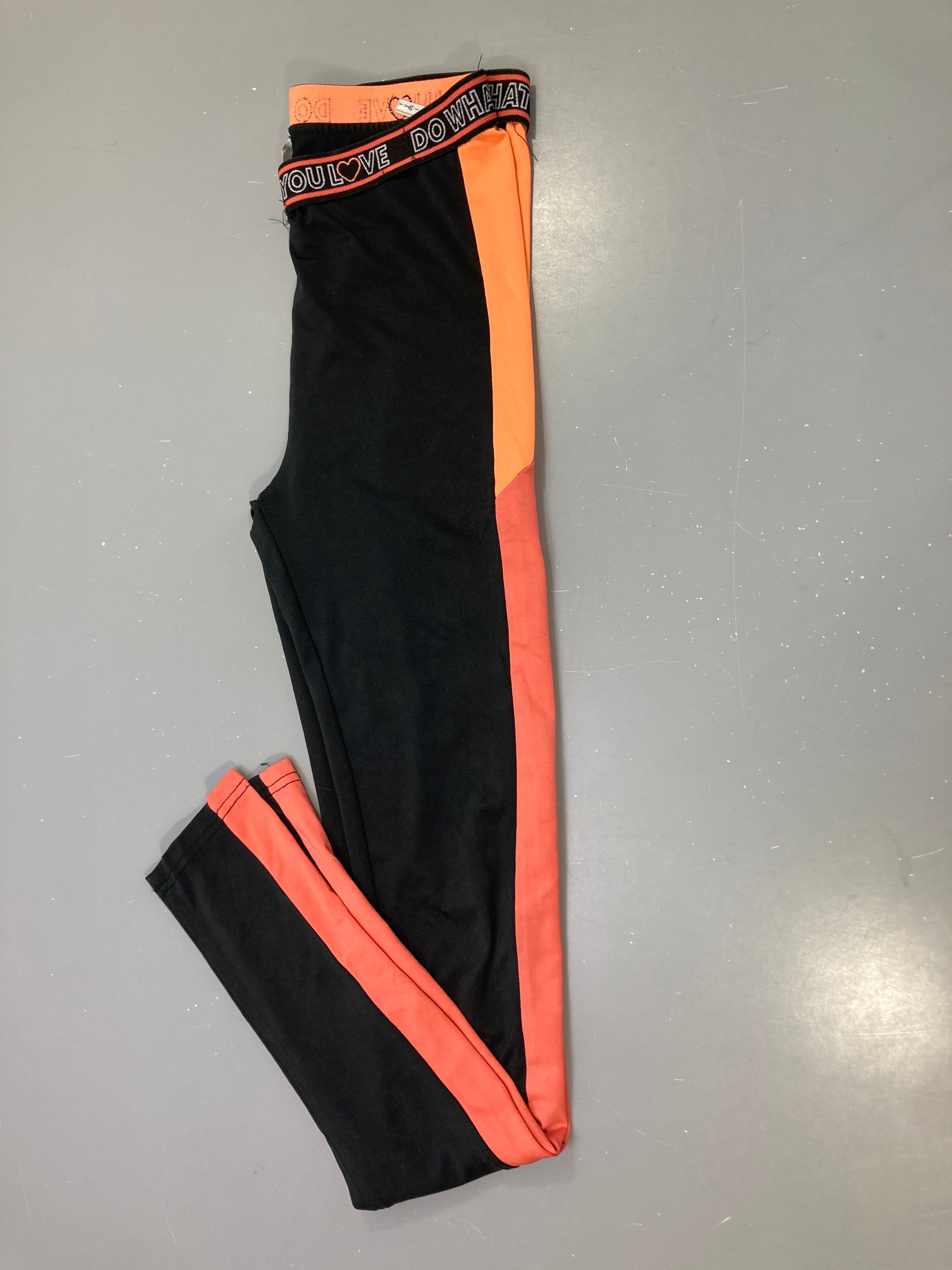 Legging de sport noir bande orange Do What You Love