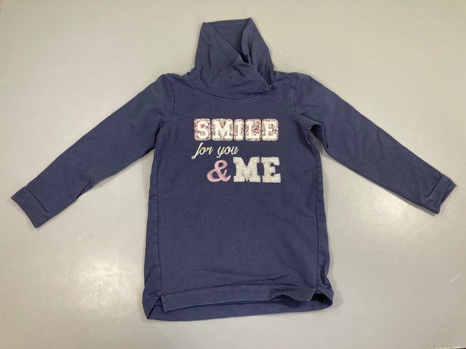 Sweat bleu foncé à capuche s.mile, moins cher chez Petit Kiwi