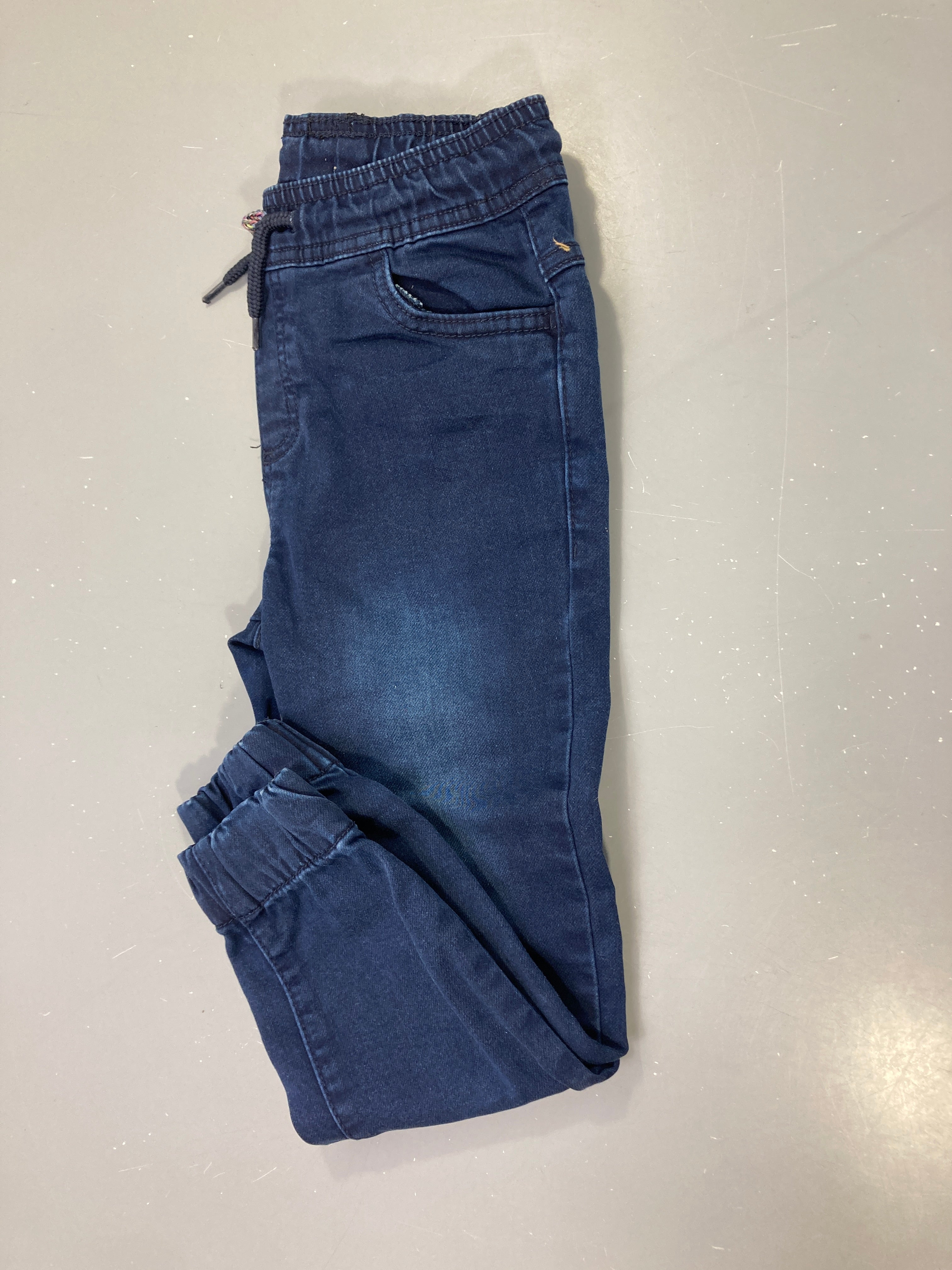 Pantalon jean bleu marine jogging taille élastique