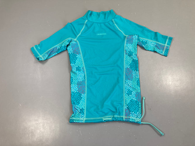 T-shirt m.c anti-uv turquoise motifs pois tribord (taille estimée), moins cher chez Petit Kiwi