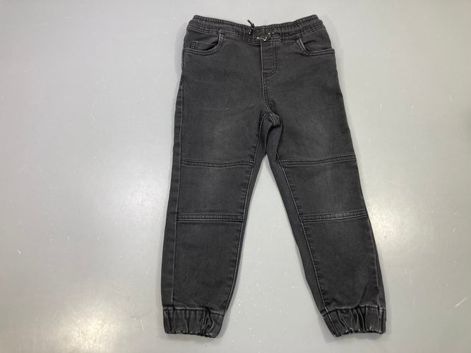 Pantalon jean noir taille élastique, moins cher chez Petit Kiwi