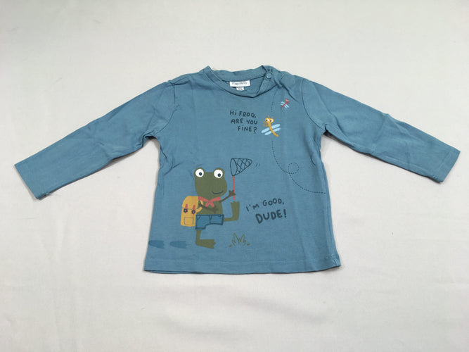 T-shirt m.l bleu grenouille, moins cher chez Petit Kiwi