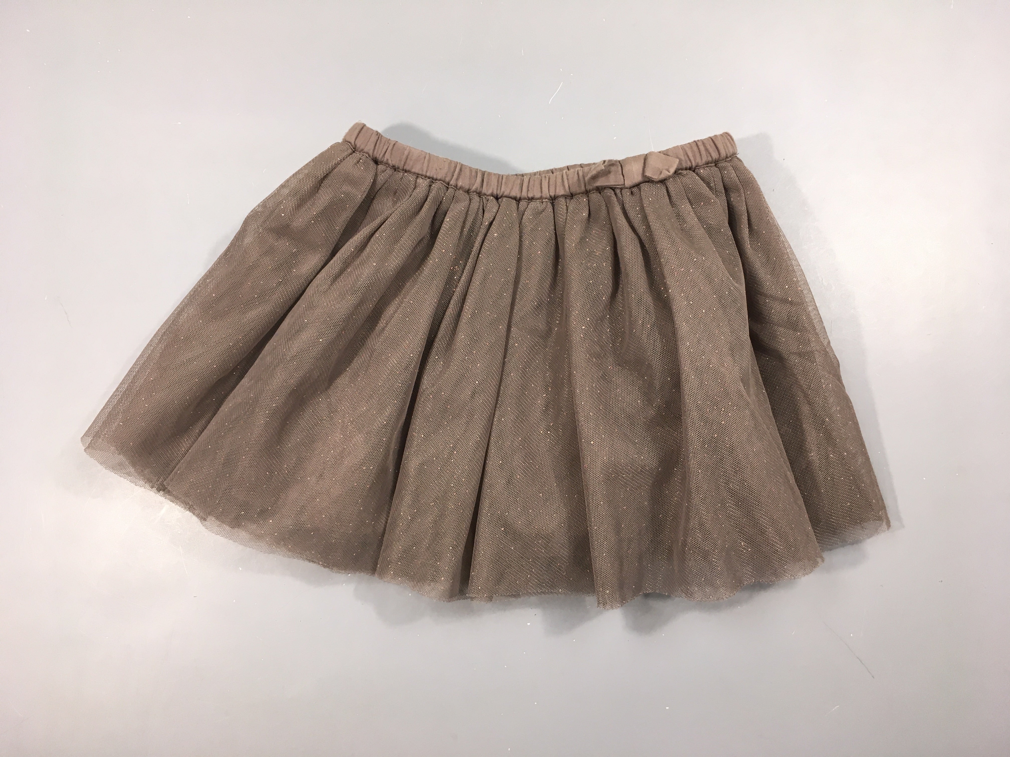 Jupe tulle taupe doublé coton