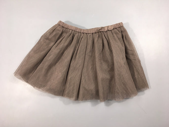 Jupe tulle taupe doublé coton, moins cher chez Petit Kiwi