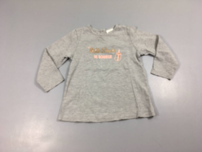 T-shirt m.l gris chiné Milk Shake, moins cher chez Petit Kiwi