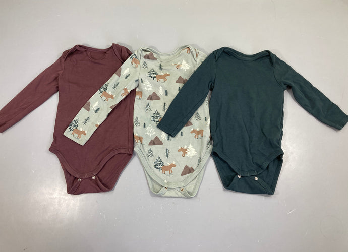 3 Bodies m.l bleu/bleu foncé/aubergine élans, moins cher chez Petit Kiwi
