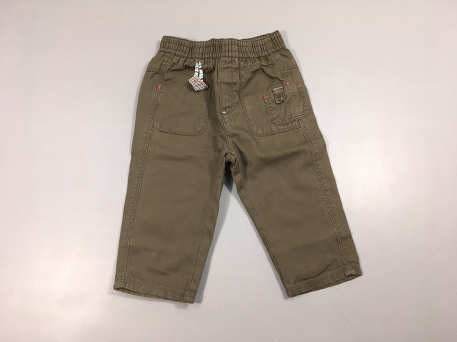 Pantalon brun taille élastique, moins cher chez Petit Kiwi
