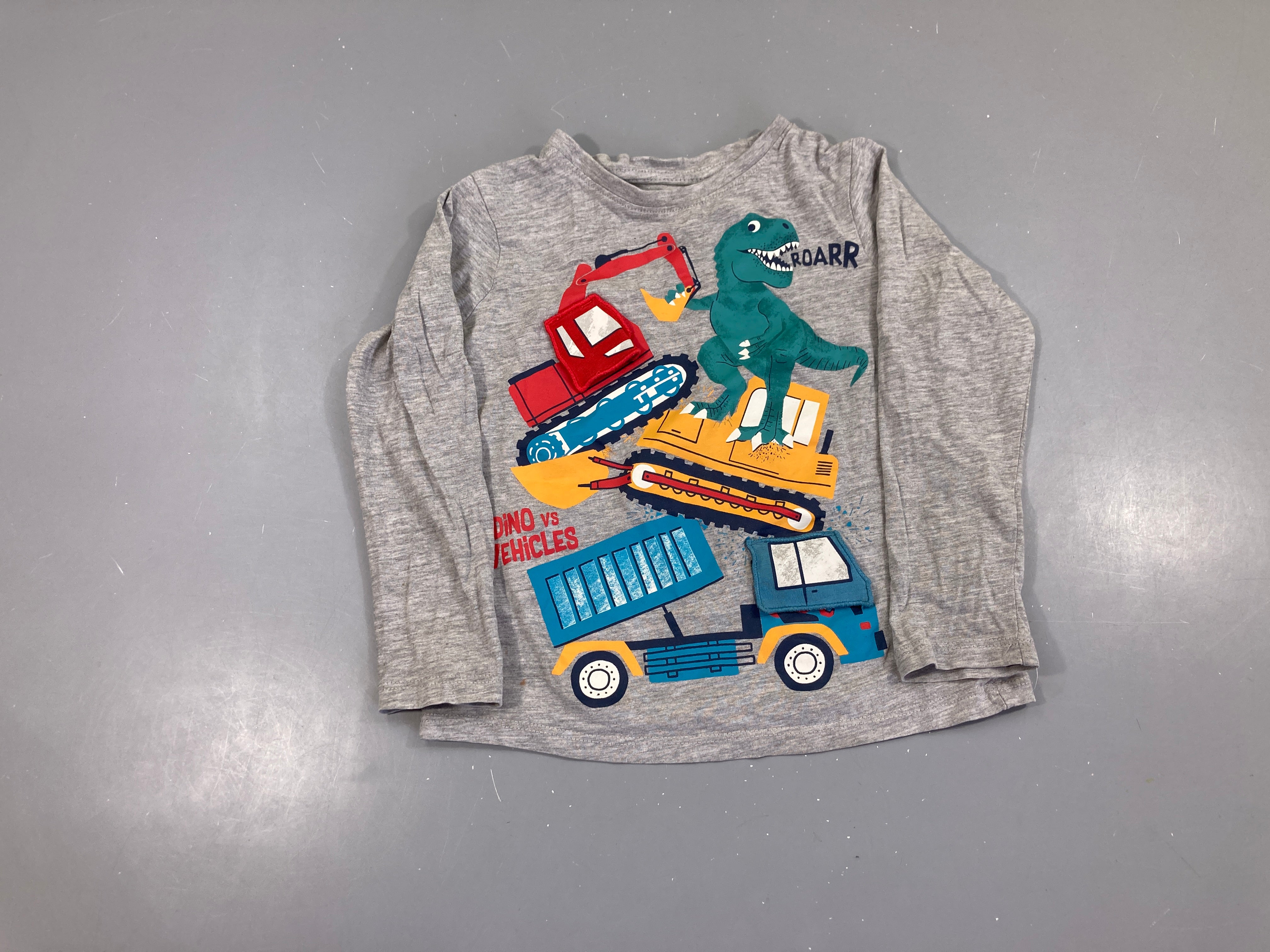 T-shirt m.l gris chiné dino porte qui s'ouvre