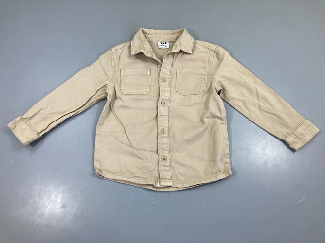 Chemise m.l toile beige, moins cher chez Petit Kiwi