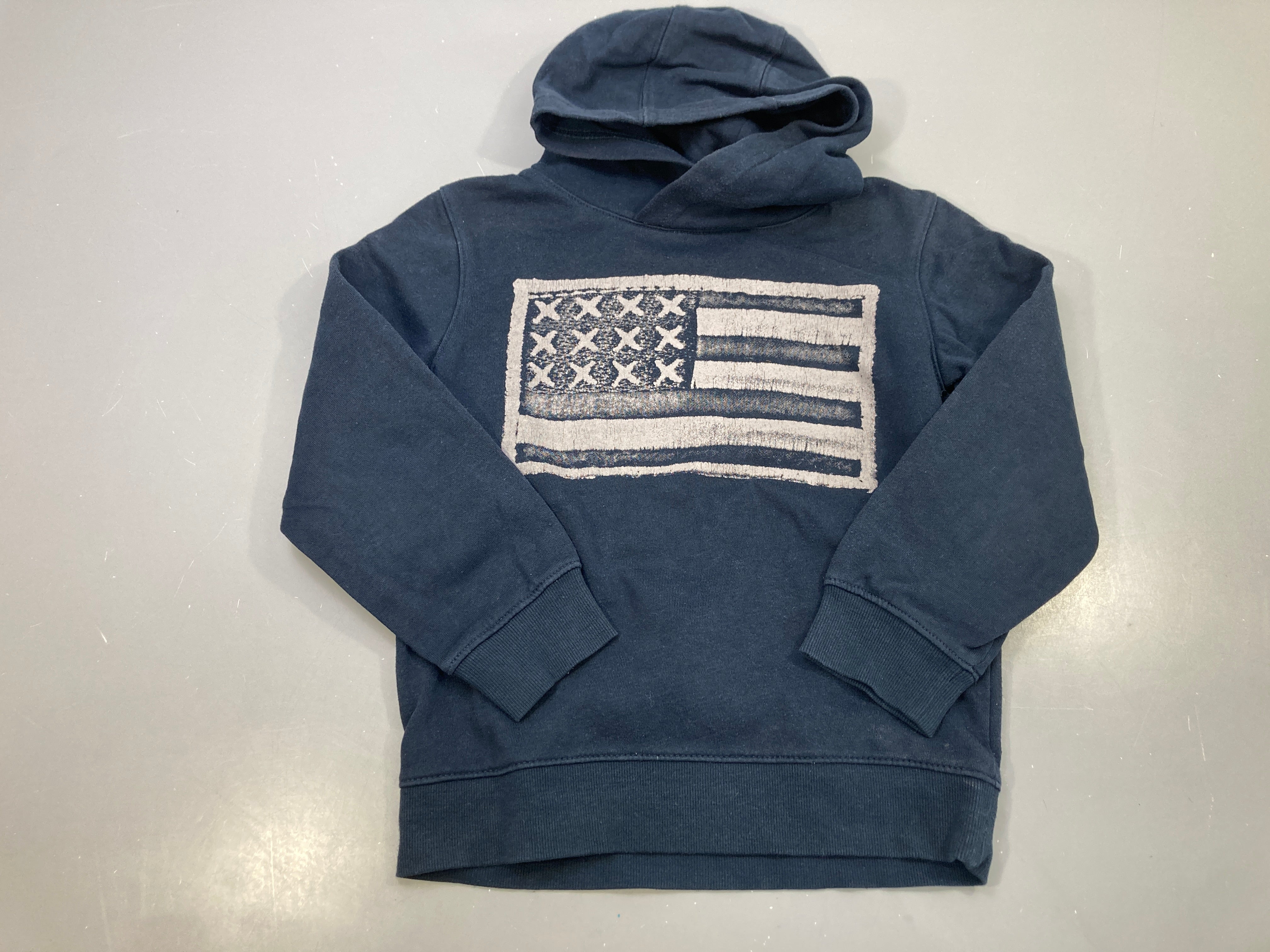 Sweat à capuche bleu marine, motif drapeau américain