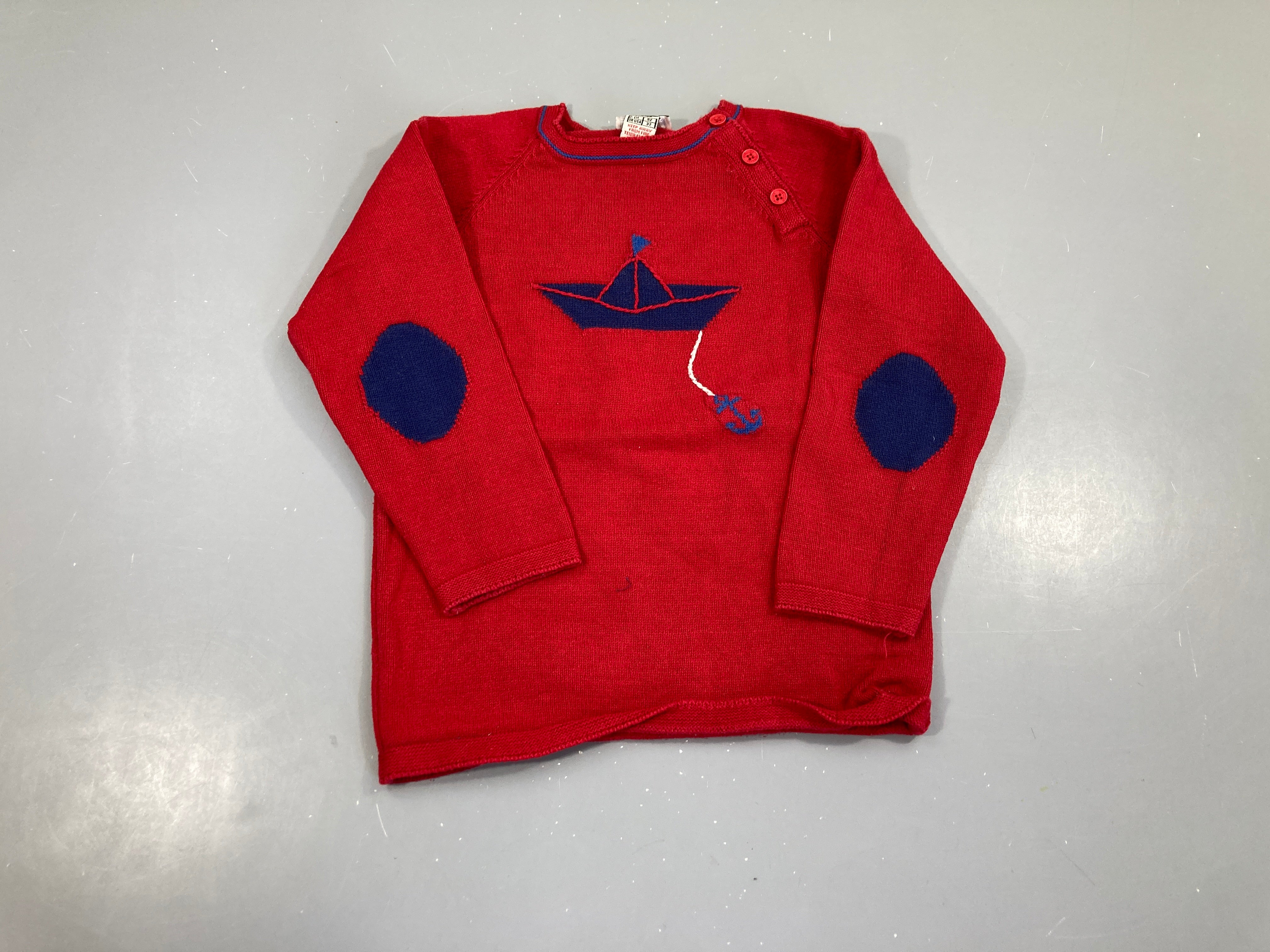 Pull rouge bateau