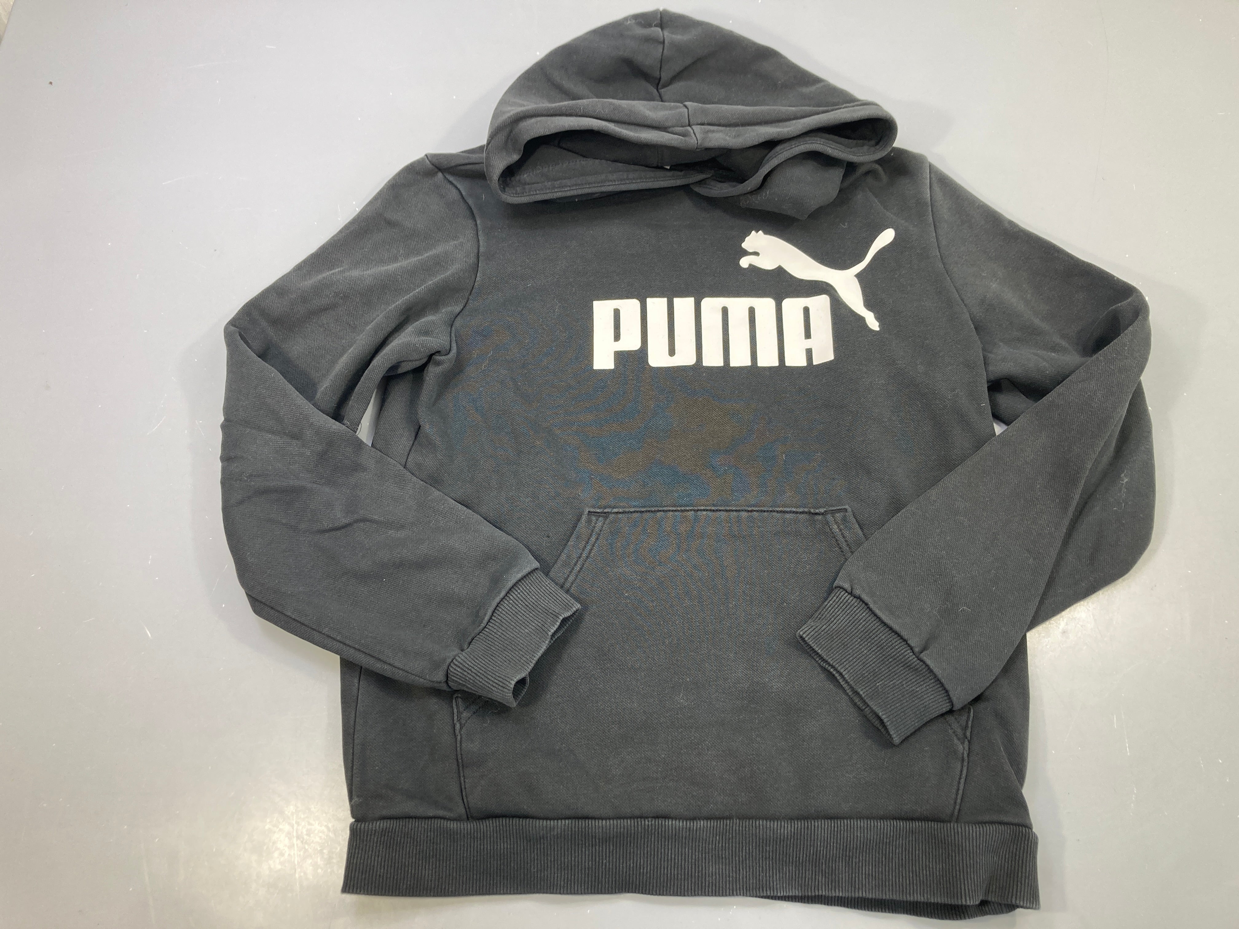 Sweat à capuche gris anthracite délavé