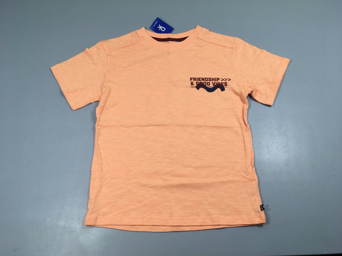 Neuf-T-shirt m.c saumon flammé Friendship, moins cher chez Petit Kiwi